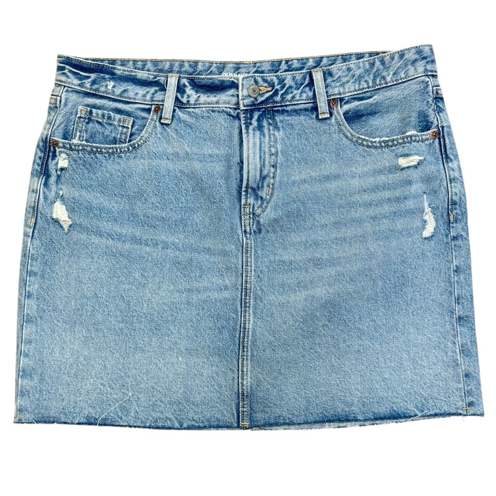 Old Navy Distressed Denim Mini Skirt Size 14 NWT